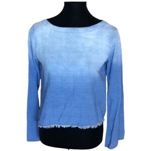 Cloth & Stone by Anthropologie blue ombré thin wale corduroy top Size XS